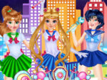 Tela de exibição de cosplay de Sailor Moon